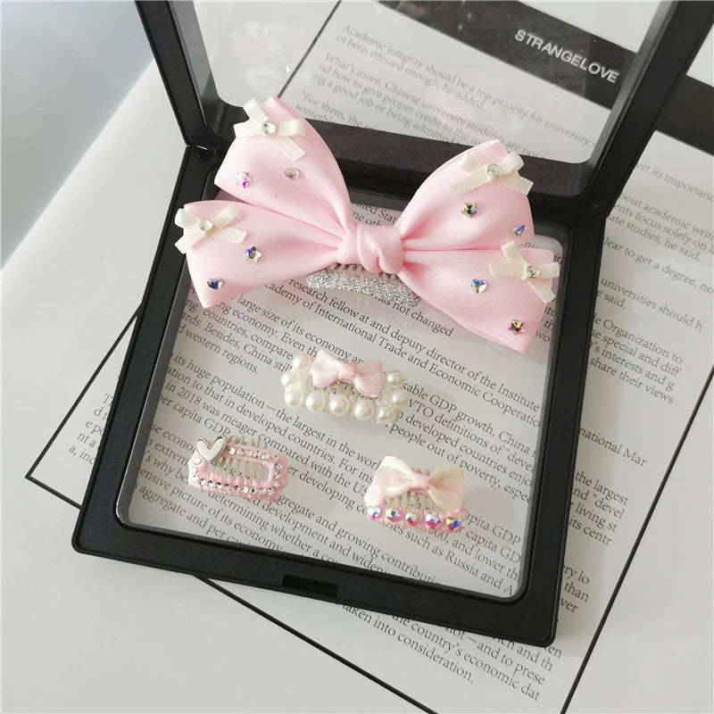 Handmade Pink Bow Dog Hair Clip - Non-Slip Hair Barrettes for Maltese, Yorkshire Terrier, and Shih Tzu
