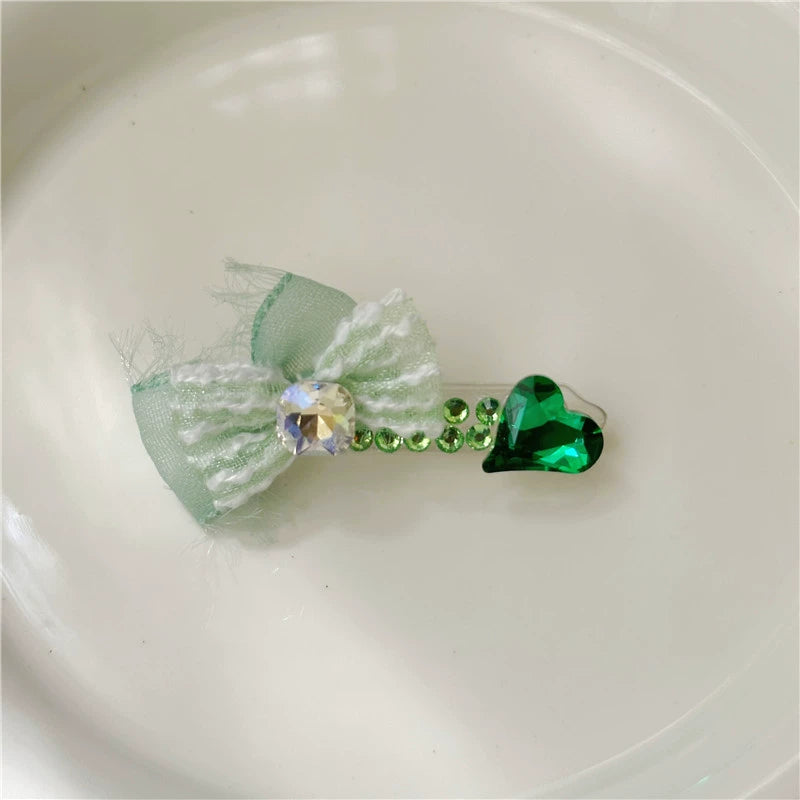 Serene Green Hair Clips for Dogs - Adorable Non-Slip Set for Maltese, Yorkie, and Shih Tzu Puppies