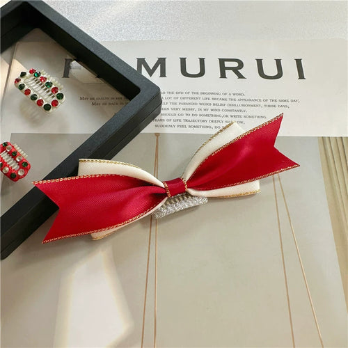 Festive Red Christmas Hair Clips - Premium Pet Accessories for Maltese, Shih Tzu & Yorkshire Terriers