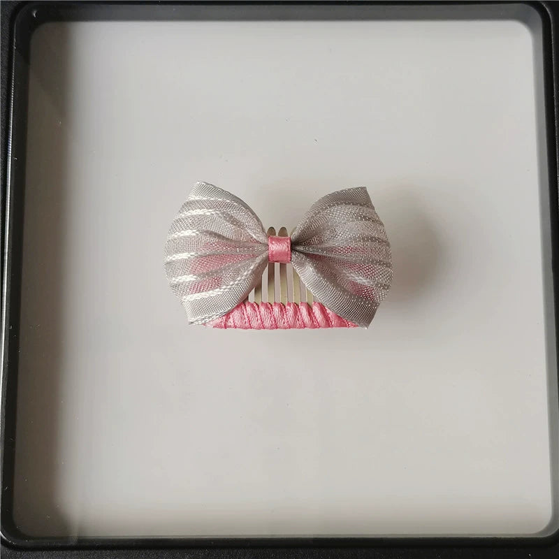 Handmade Mini Pink Bow Dog Hair Clip - Tiny Barrettes for Maltese, Yorkie, Bichon Frise & Toy Poodles