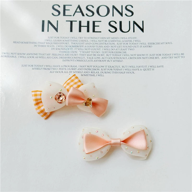 Orange British Countryside Dog Hair Clips - Non-Slip Nose Bridge Barrettes for Maltese, Yorkie, Bichon & Shih Tzu