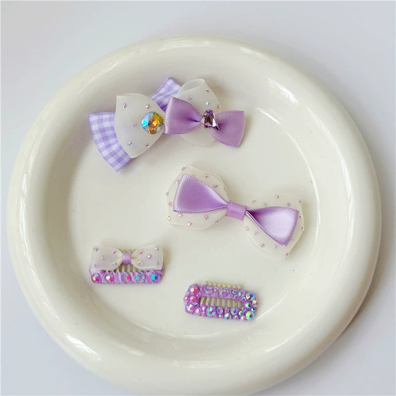 Princess Purple Puppy Hair Clip | Non-Slip Nose Bridge Barrette for Maltese, Yorkie, Bichon Frise Fur Babies