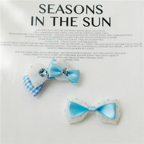 Blue Princess Dog Hair Clips - Non-Slip Nose Bridge Barrettes for Yorkie, Maltese and Small Breed Puppies