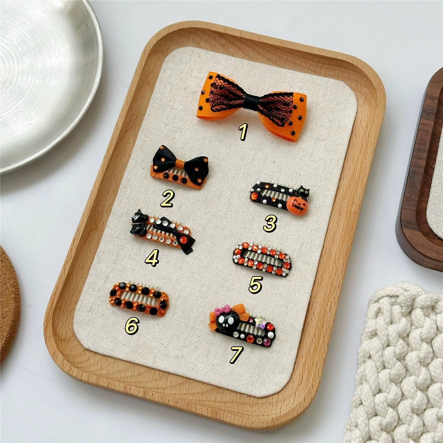Halloween Dog Hair Clips - Non-Slip Nose Bridge Bow Tie for Small Breeds (Maltese, Bichon, Teddy, Westie)