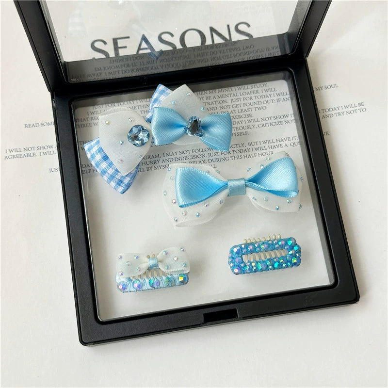 Blue Princess Dog Hair Clips - Non-Slip Nose Bridge Barrettes for Yorkie, Maltese and Small Breed Puppies