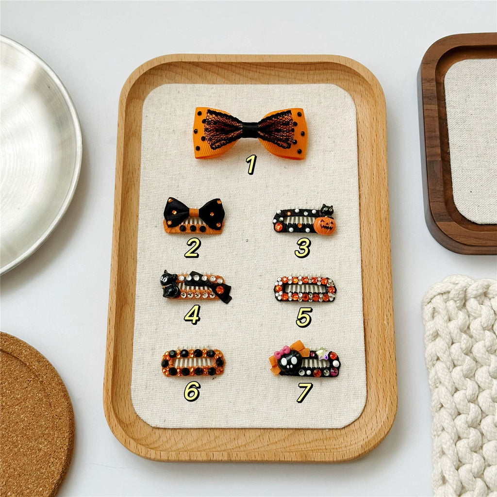 Halloween Dog Hair Clips - Non-Slip Nose Bridge Bow Tie for Small Breeds (Maltese, Bichon, Teddy, Westie)