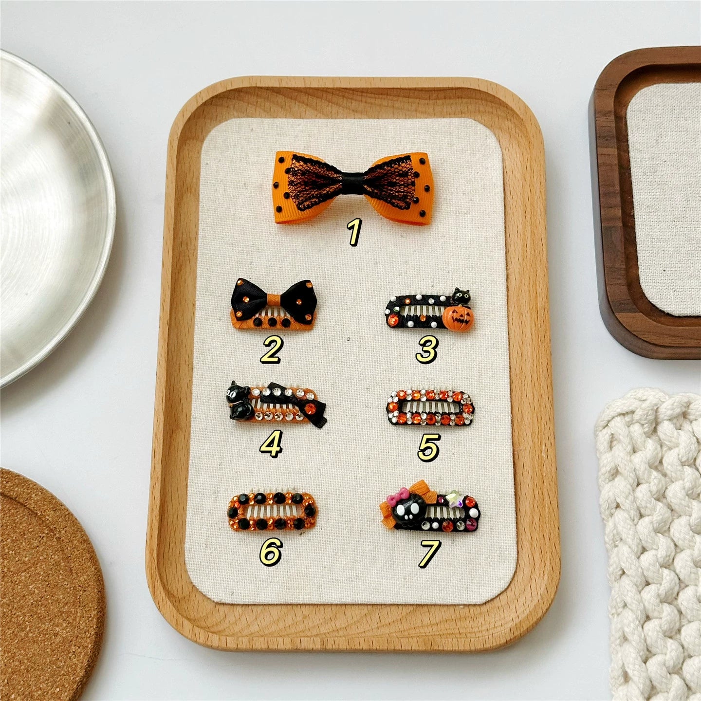 Halloween Dog Hair Clips - Non-Slip Nose Bridge Bow Tie for Small Breeds (Maltese, Bichon, Teddy, Westie)